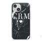 Marble Heart Initials Personalised iPhone 13 Mini TPU Impact Case with White Edges