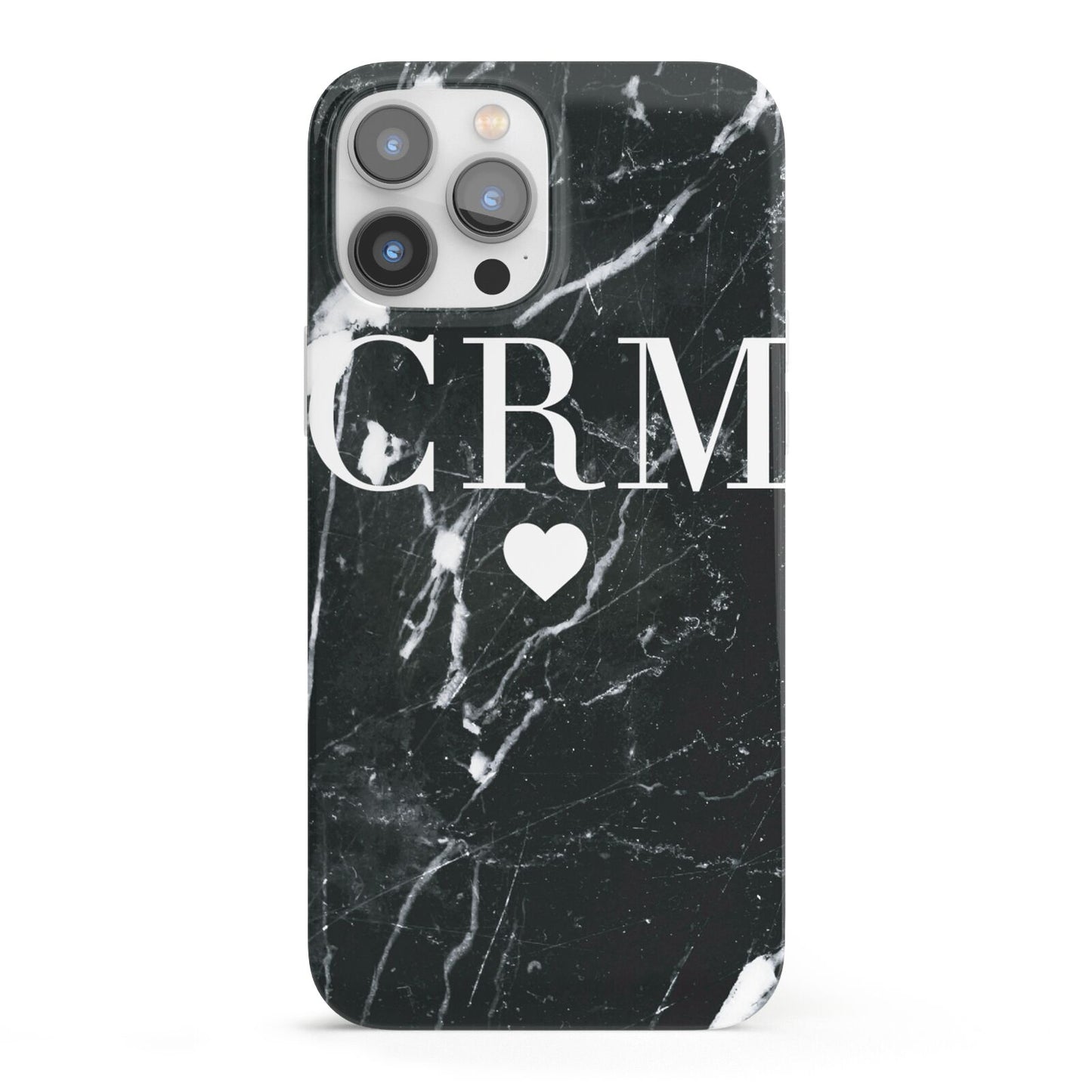Marble Heart Initials Personalised iPhone 13 Pro Max Full Wrap 3D Snap Case