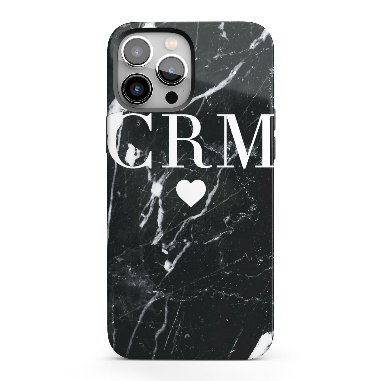 Marble Heart Initials Personalised iPhone 13 Pro Max Full Wrap 3D Tough Case