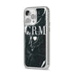Marble Heart Initials Personalised iPhone 14 Pro Max Clear Tough Case Silver Angled Image