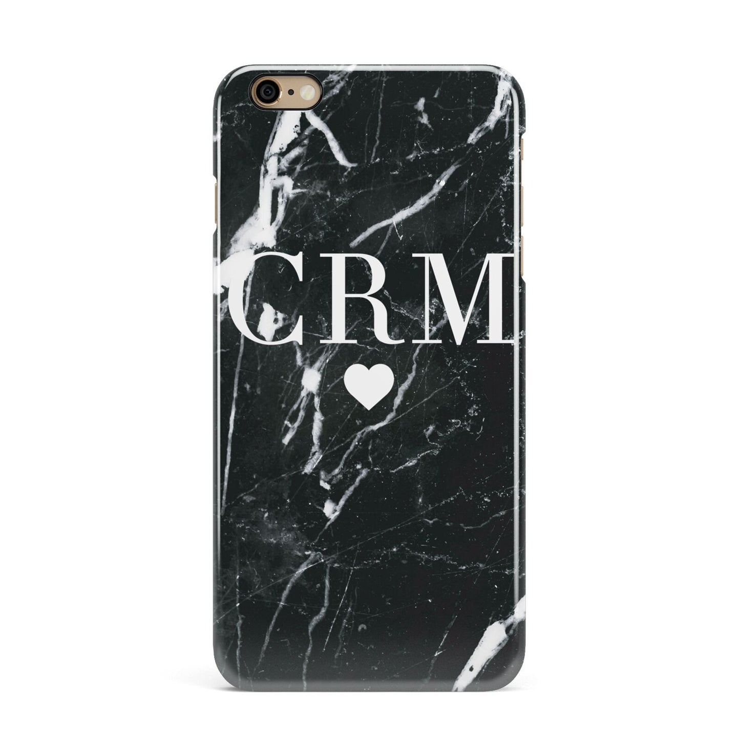 Marble Heart Initials Personalised iPhone 6 Plus 3D Snap Case on Gold Phone