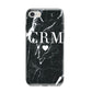 Marble Heart Initials Personalised iPhone 8 Bumper Case on Silver iPhone