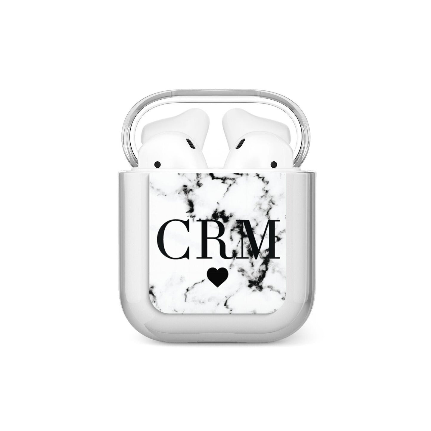 Marble Heart Personalised Initials AirPods Case