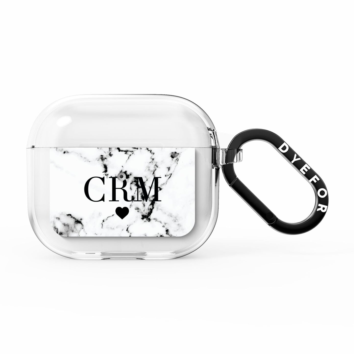 Marble Heart Personalised Initials AirPods Clear Case 3rd Gen