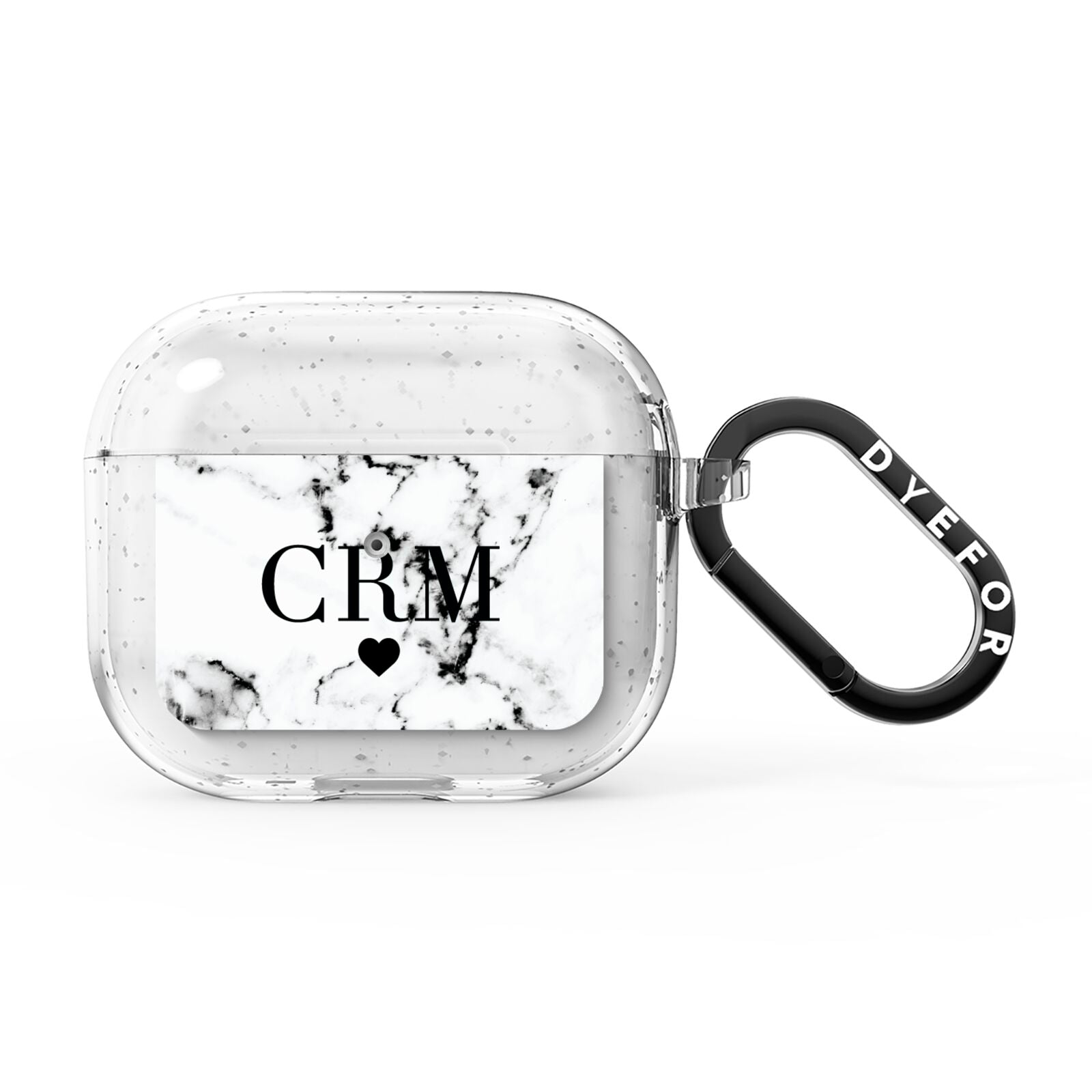 Marble Heart Personalised Initials AirPods Glitter Case 3rd Gen