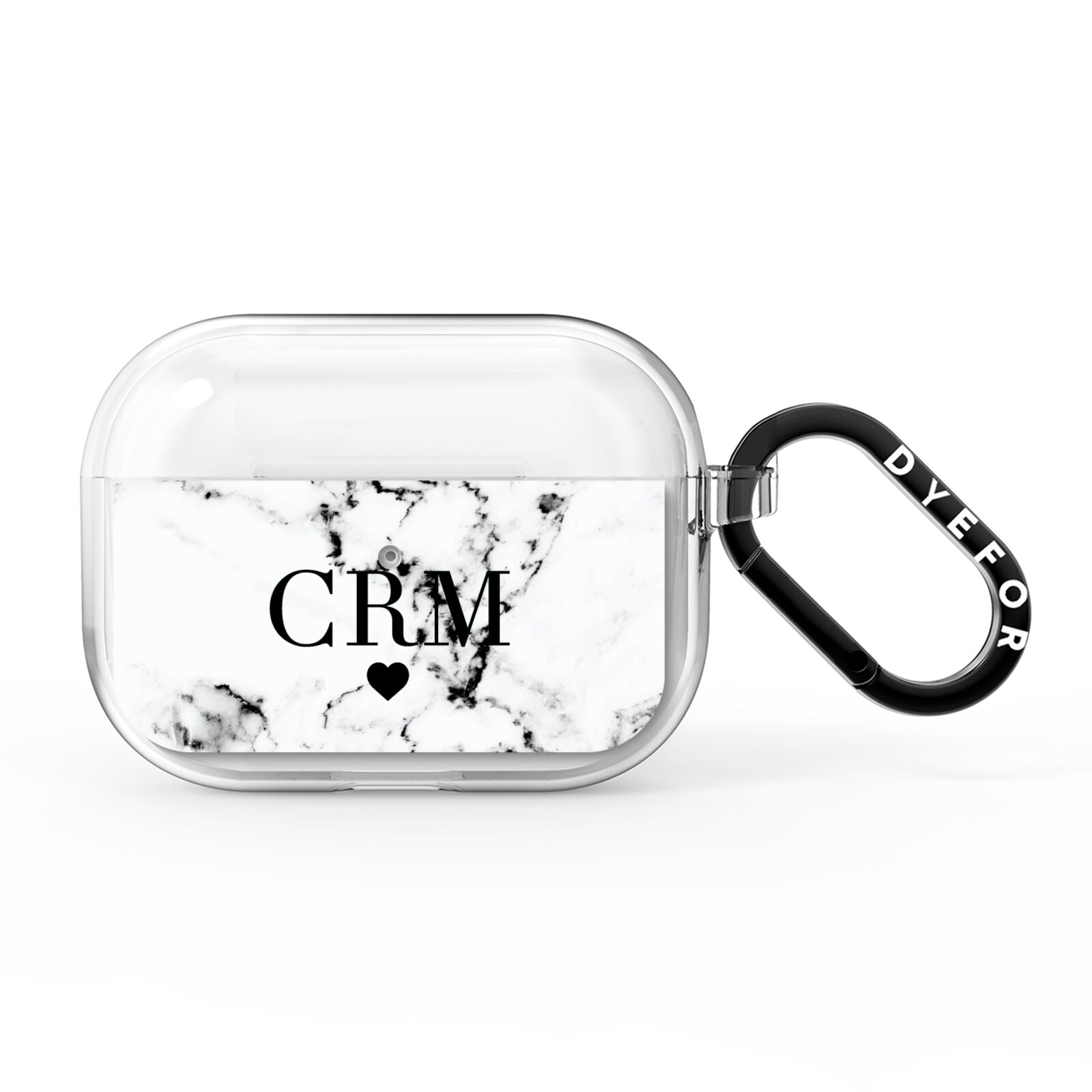 Marble Heart Personalised Initials AirPods Pro Clear Case