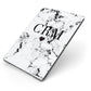 Marble Heart Personalised Initials Apple iPad Case on Grey iPad Side View