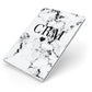 Marble Heart Personalised Initials Apple iPad Case on Silver iPad Side View