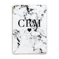 Marble Heart Personalised Initials Apple iPad Gold Case