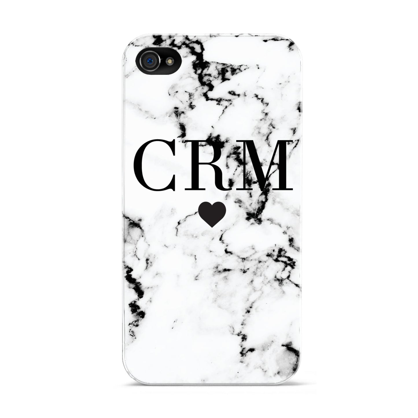 Marble Heart Personalised Initials Apple iPhone 4s Case