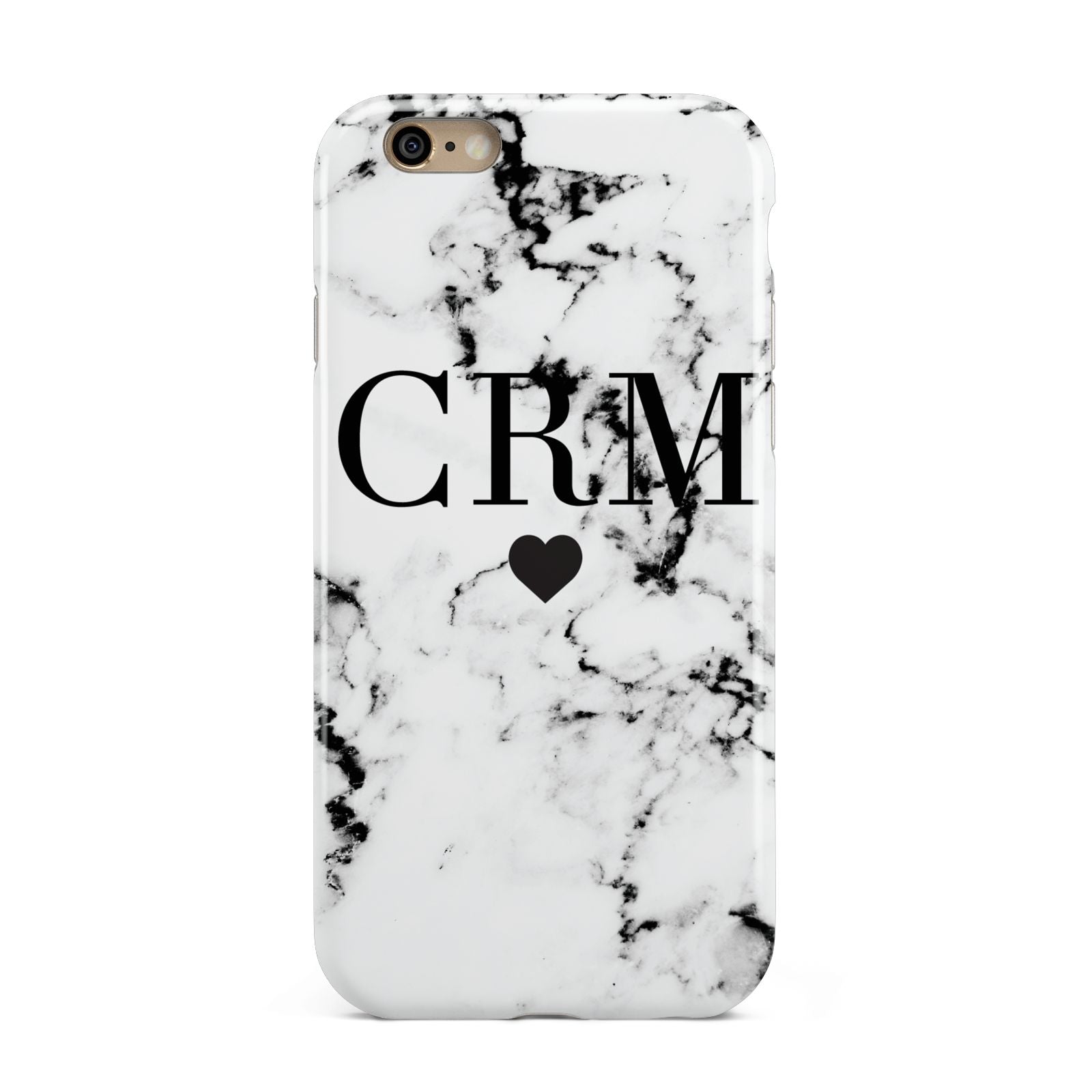 Marble Heart Personalised Initials Apple iPhone 6 3D Tough Case