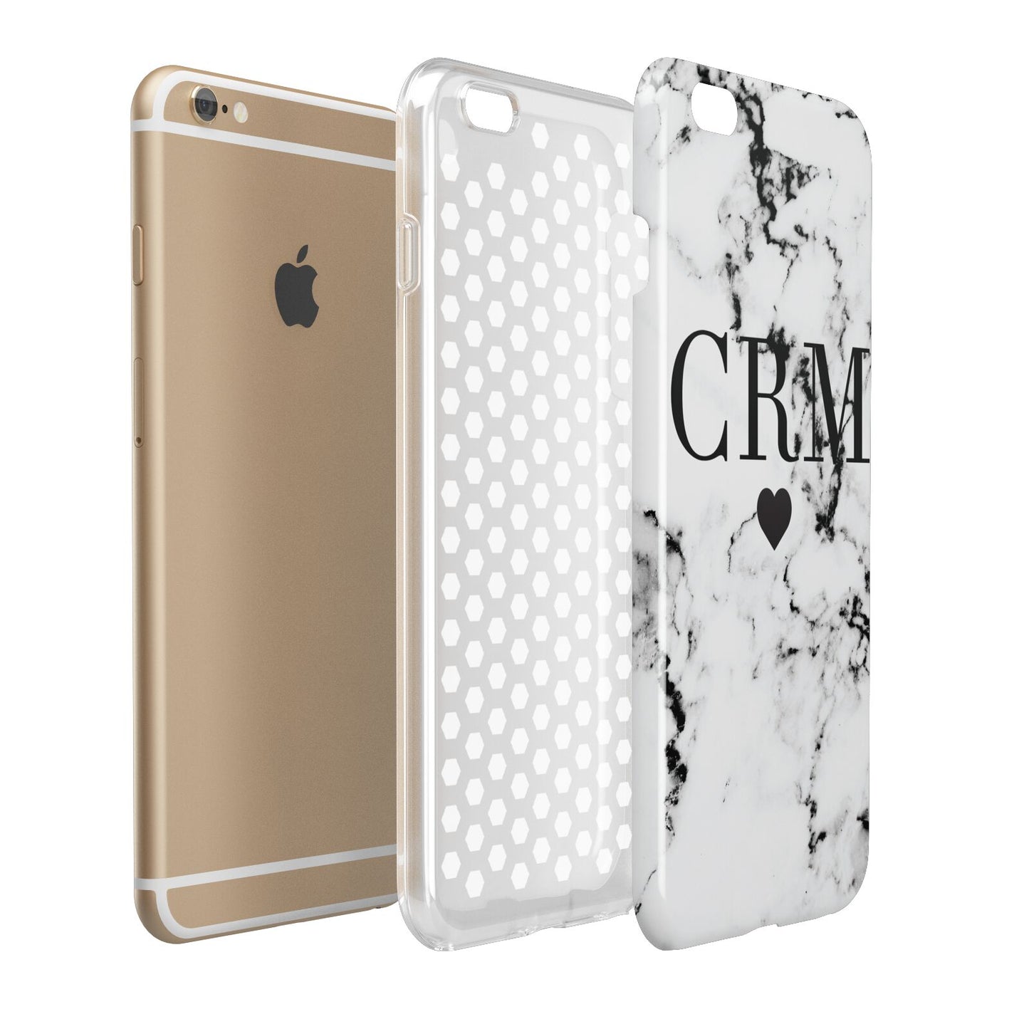 Marble Heart Personalised Initials Apple iPhone 6 Plus 3D Tough Case Expand Detail Image