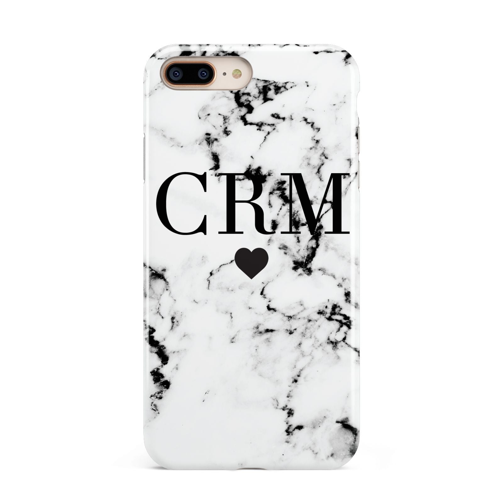 Marble Heart Personalised Initials Apple iPhone 7 8 Plus 3D Tough Case