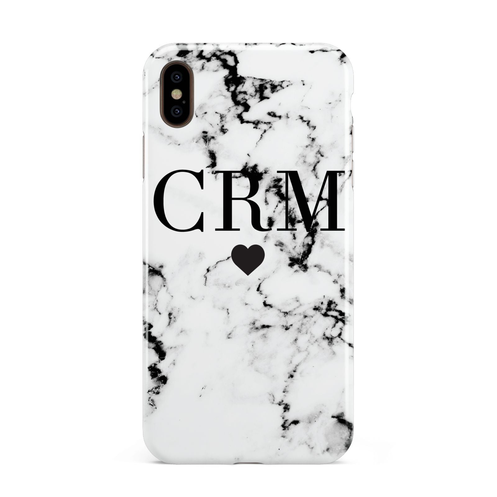 Marble Heart Personalised Initials Apple iPhone Xs Max 3D Tough Case