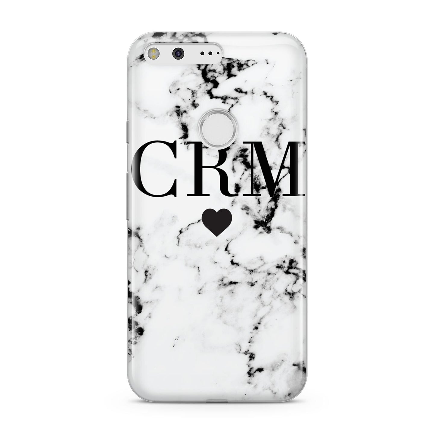 Marble Heart Personalised Initials Google Pixel Case