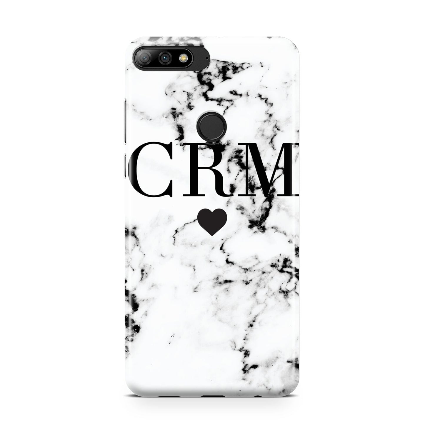 Marble Heart Personalised Initials Huawei Y7 2018