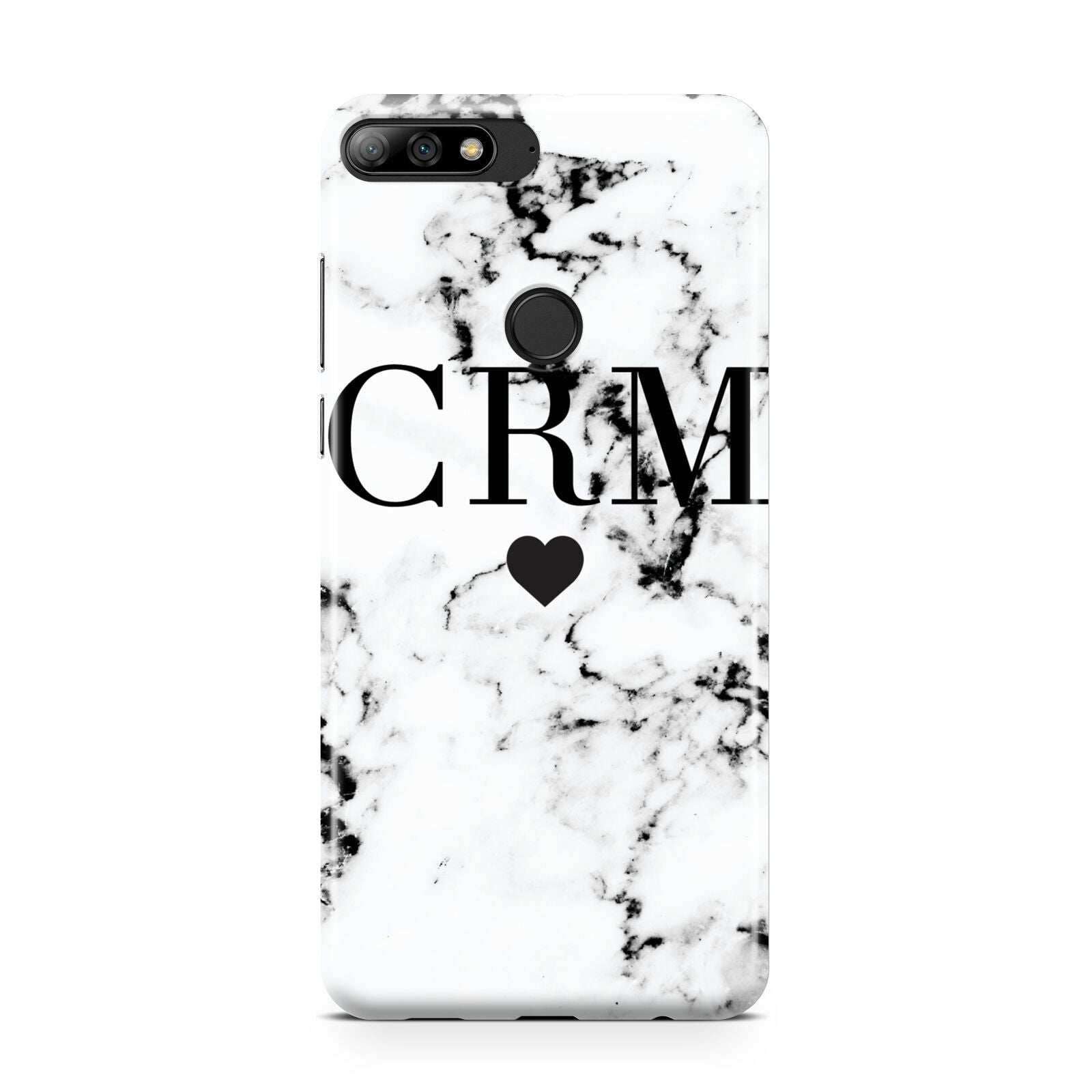 Marble Heart Personalised Initials Huawei Y7 2018