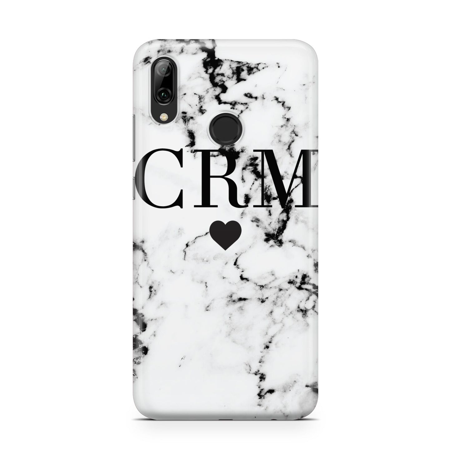 Marble Heart Personalised Initials Huawei Y7 2019