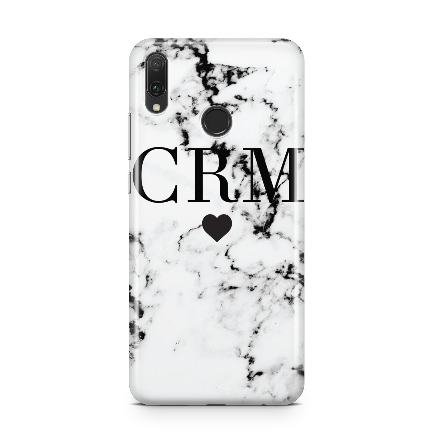 Marble Heart Personalised Initials Huawei Y9 2019