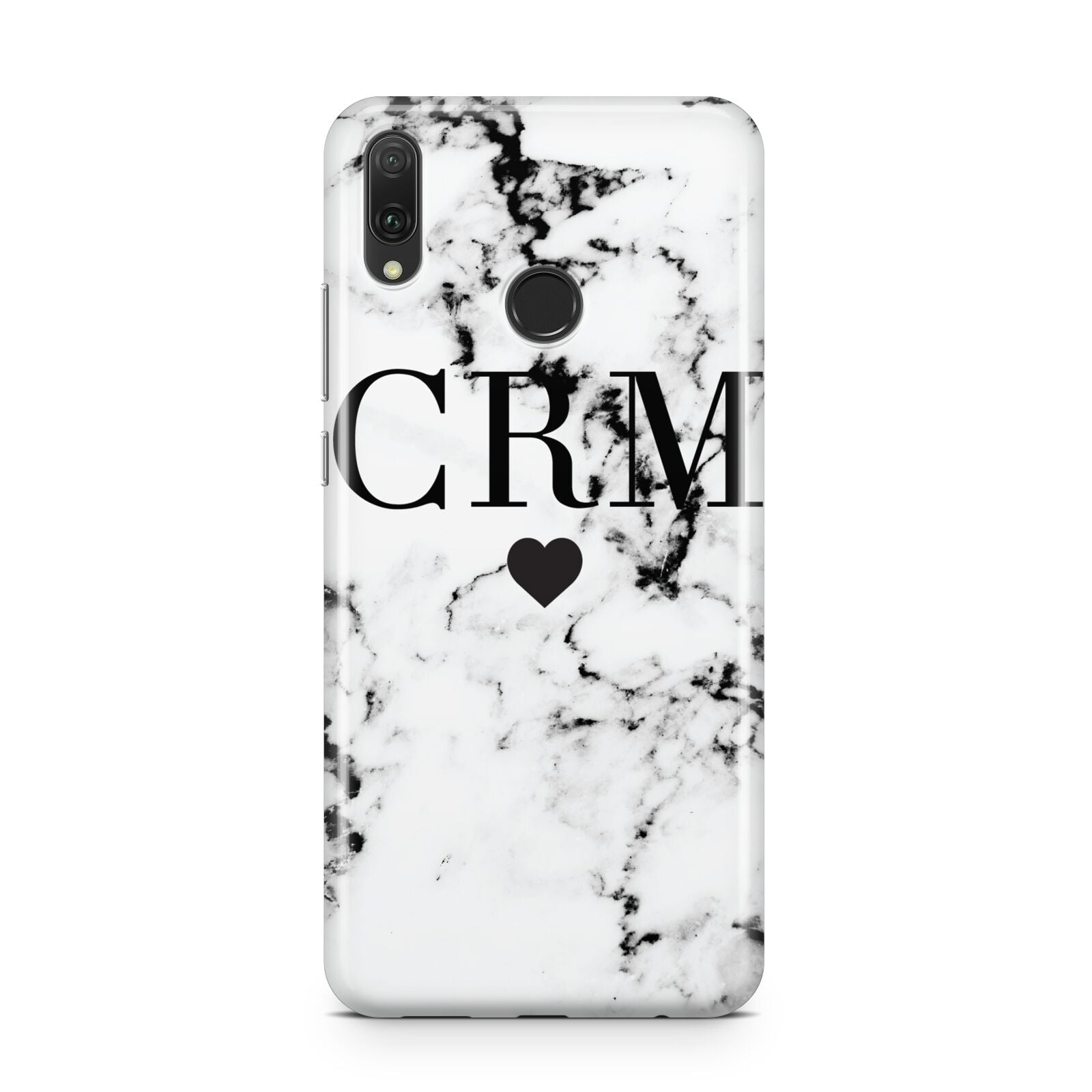 Marble Heart Personalised Initials Huawei Y9 2019
