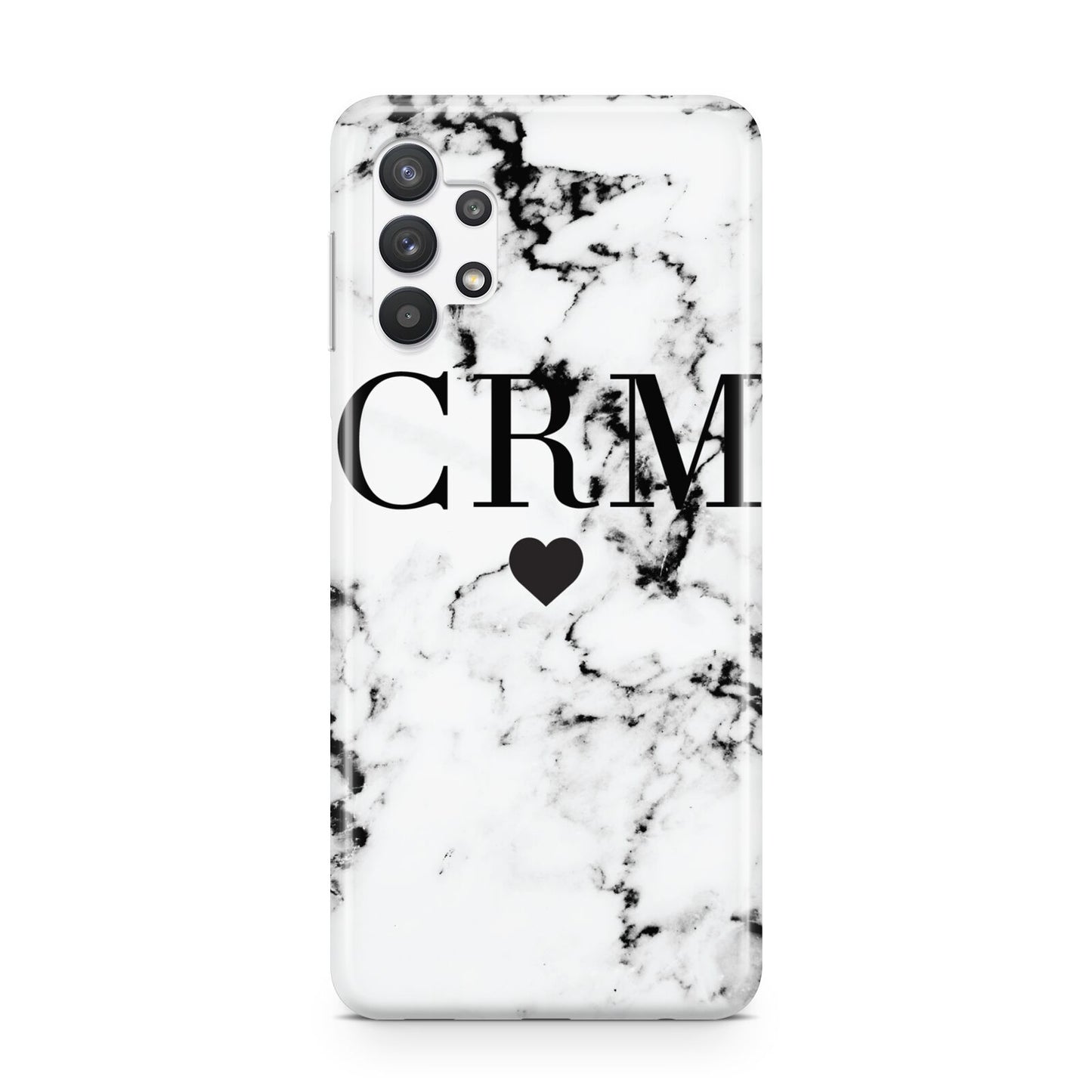 Marble Heart Personalised Initials Samsung A32 5G Case