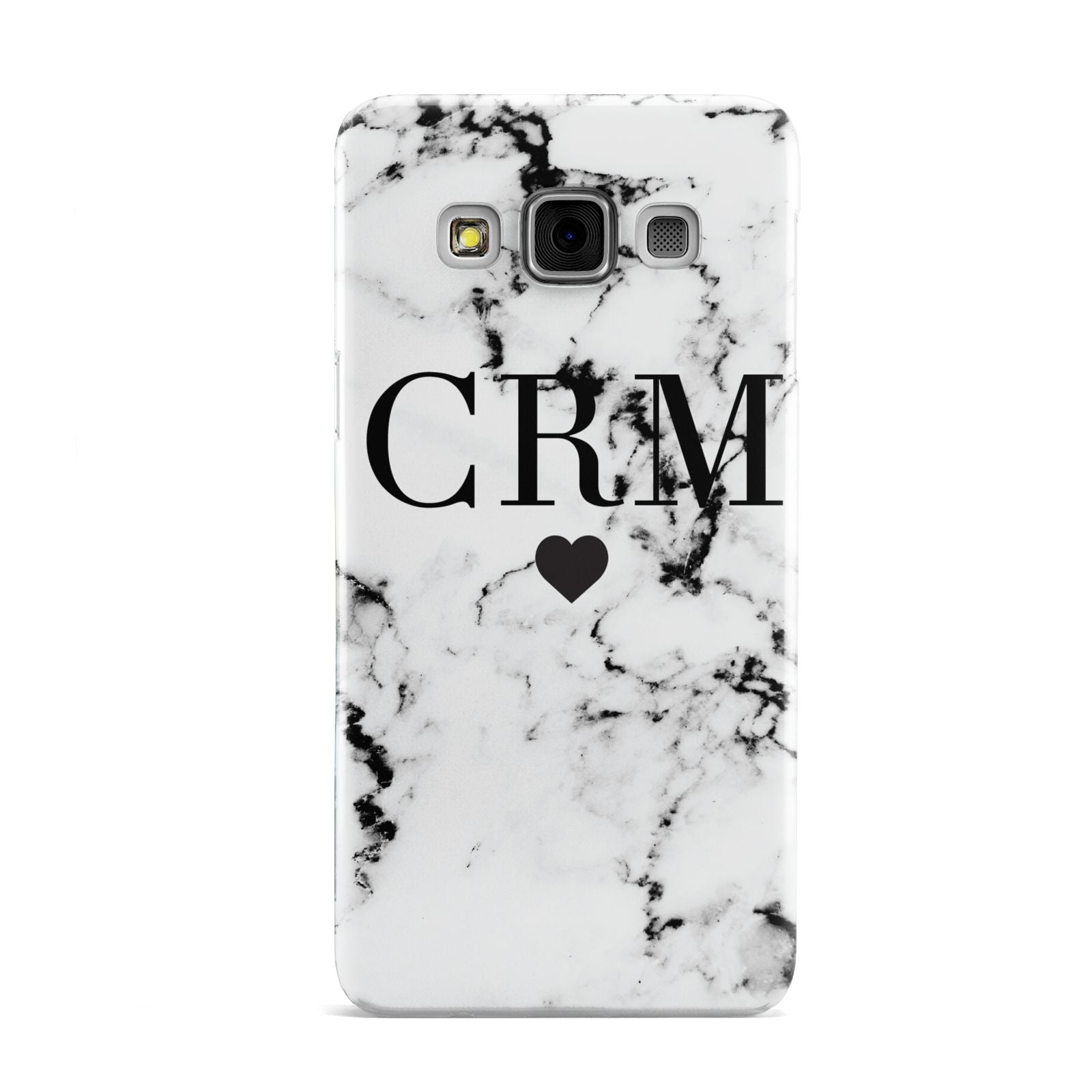 Marble Heart Personalised Initials Samsung Galaxy A3 Case