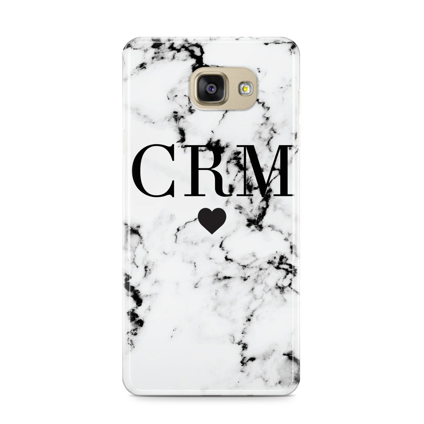Marble Heart Personalised Initials Samsung Galaxy A9 2016 Case on gold phone