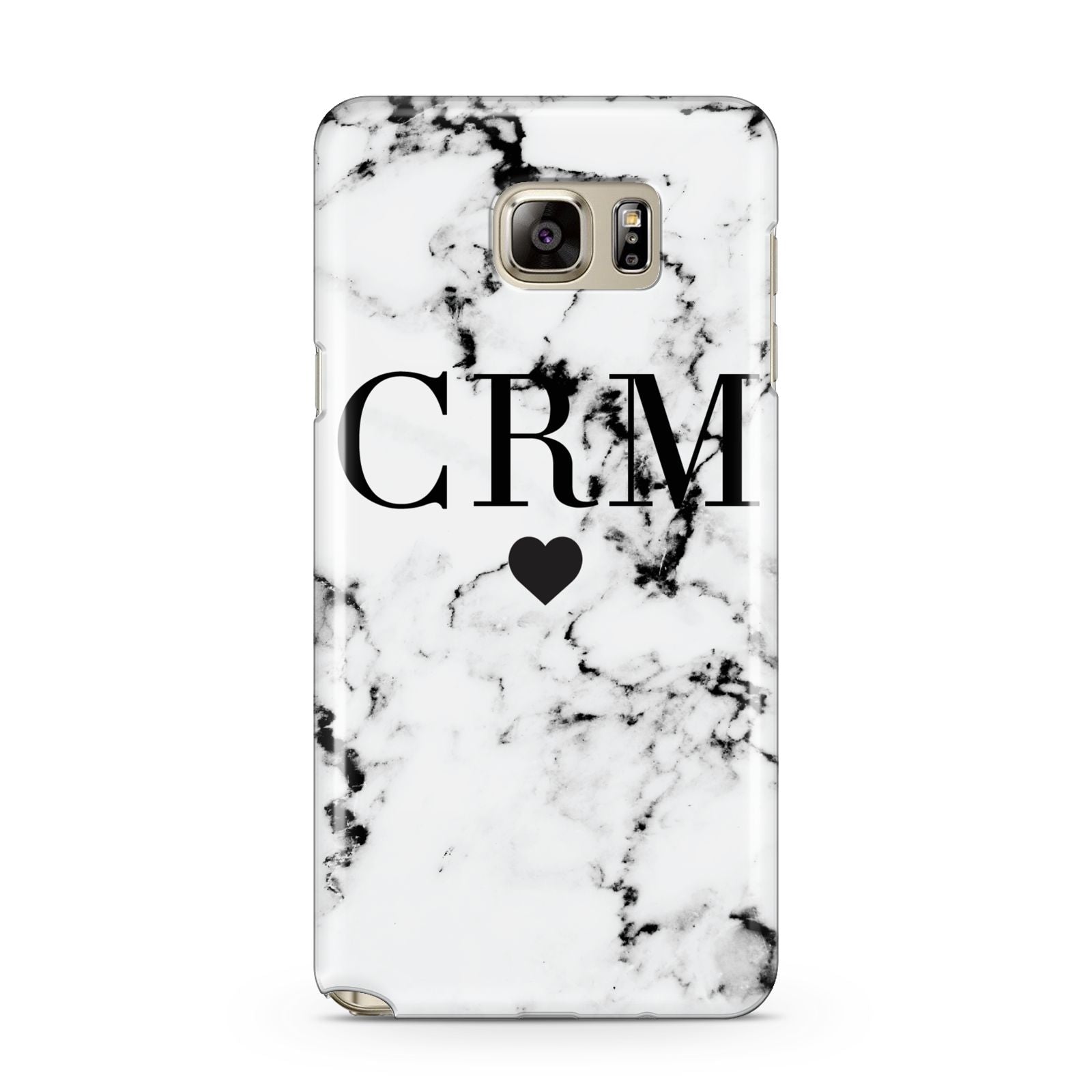 Marble Heart Personalised Initials Samsung Galaxy Note 5 Case