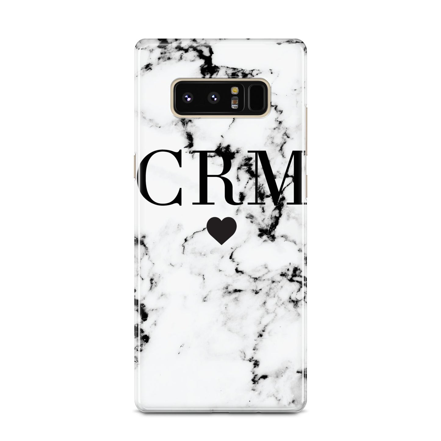 Marble Heart Personalised Initials Samsung Galaxy Note 8 Case