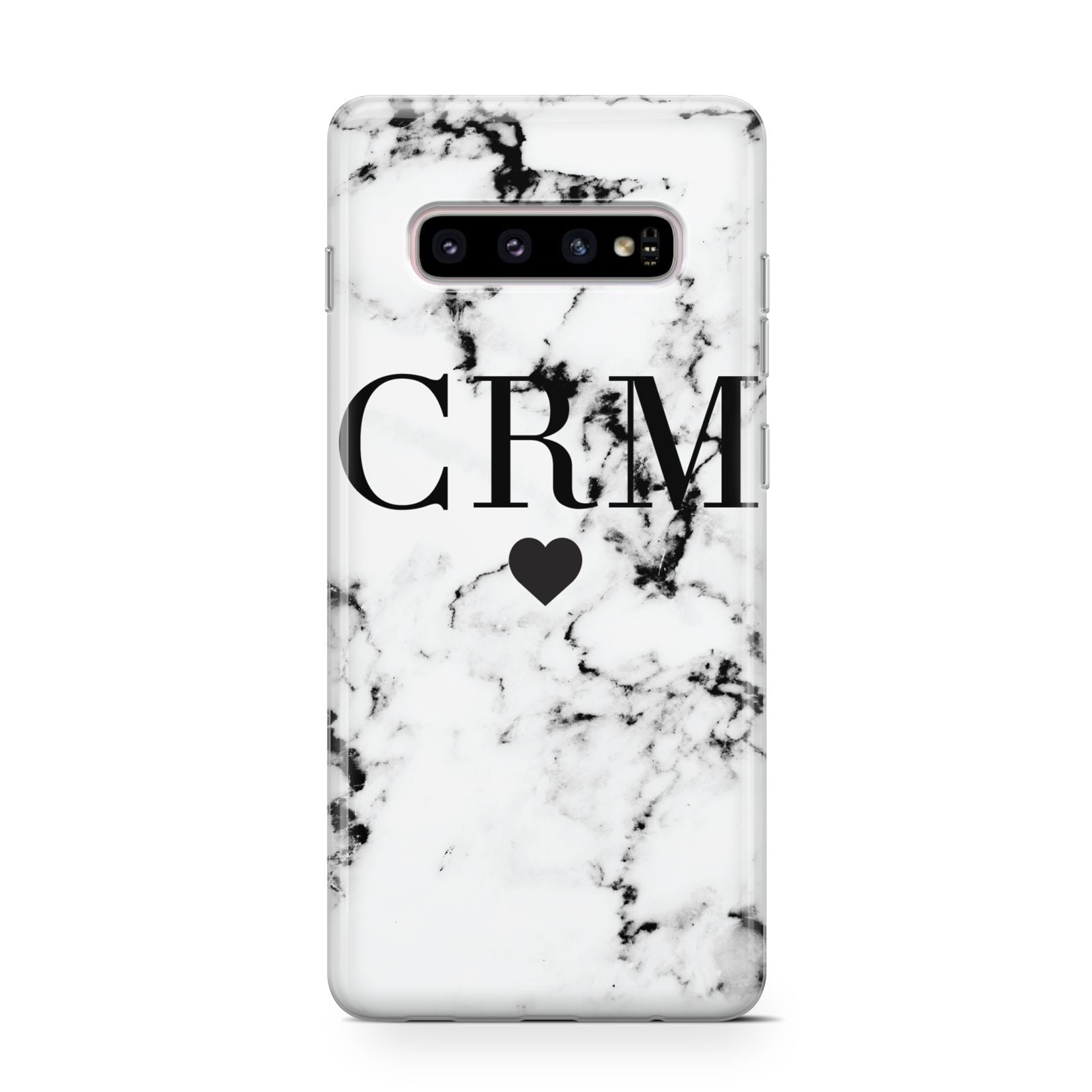 Marble Heart Personalised Initials Samsung Galaxy S10 Case