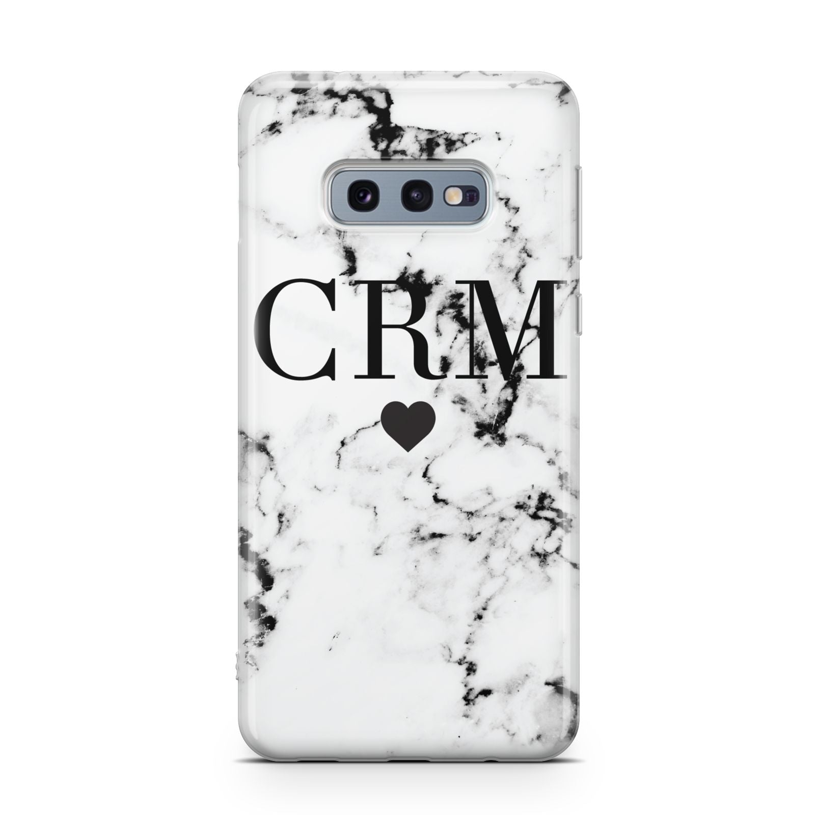 Marble Heart Personalised Initials Samsung Galaxy S10E Case