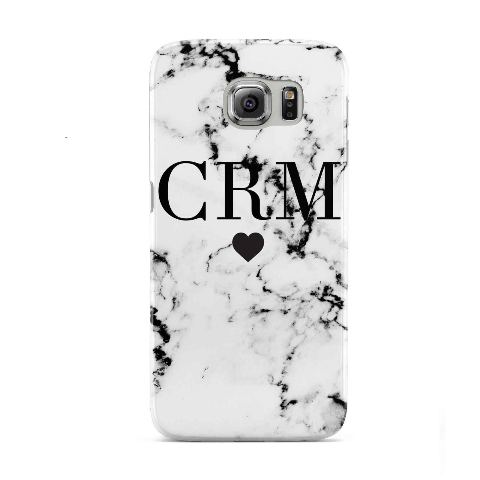 Marble Heart Personalised Initials Samsung Galaxy S6 Case