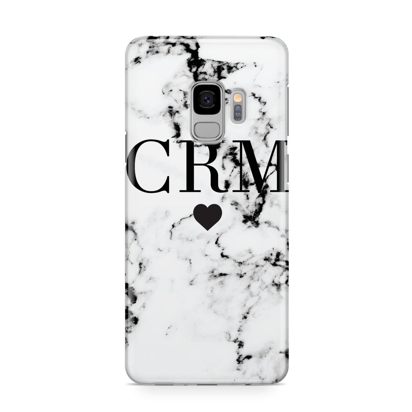 Marble Heart Personalised Initials Samsung Galaxy S9 Case