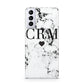 Marble Heart Personalised Initials Samsung S21 Plus Phone Case
