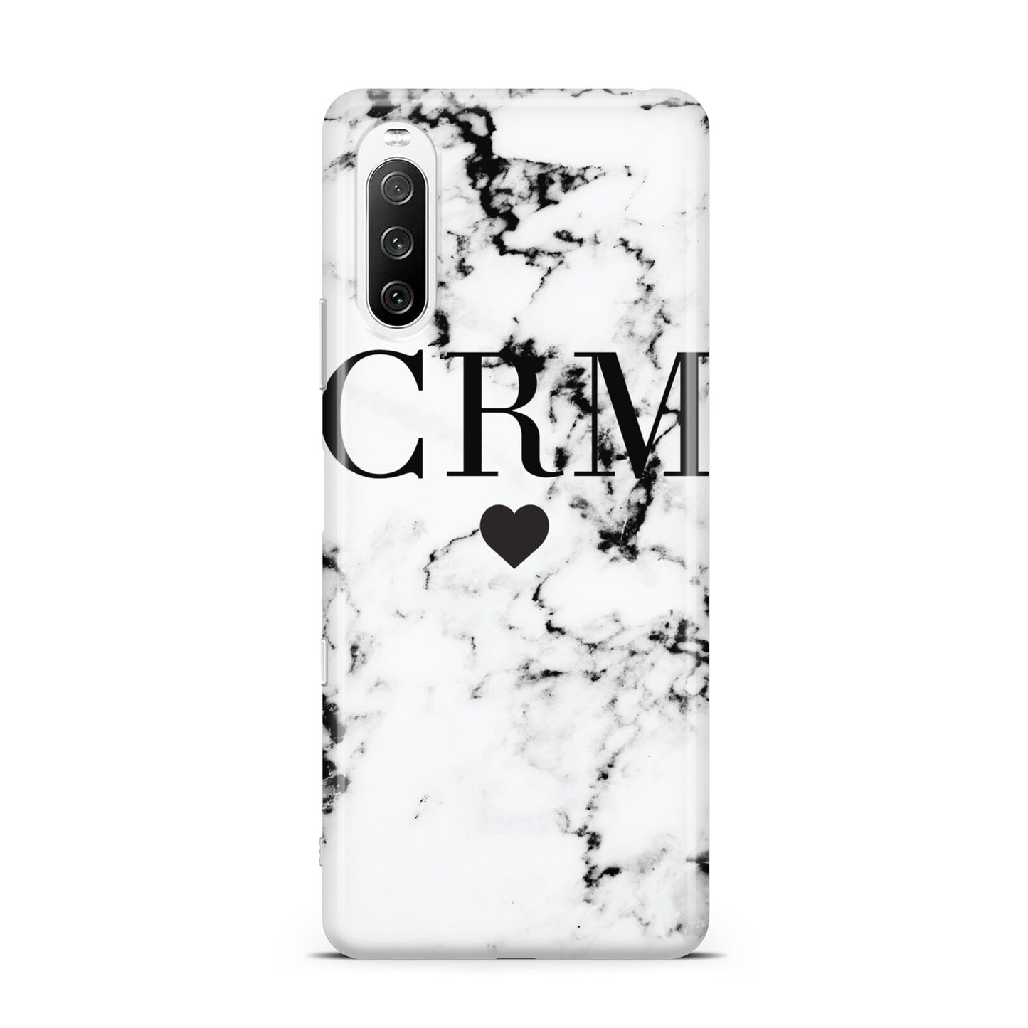 Marble Heart Personalised Initials Sony Xperia 10 III Case