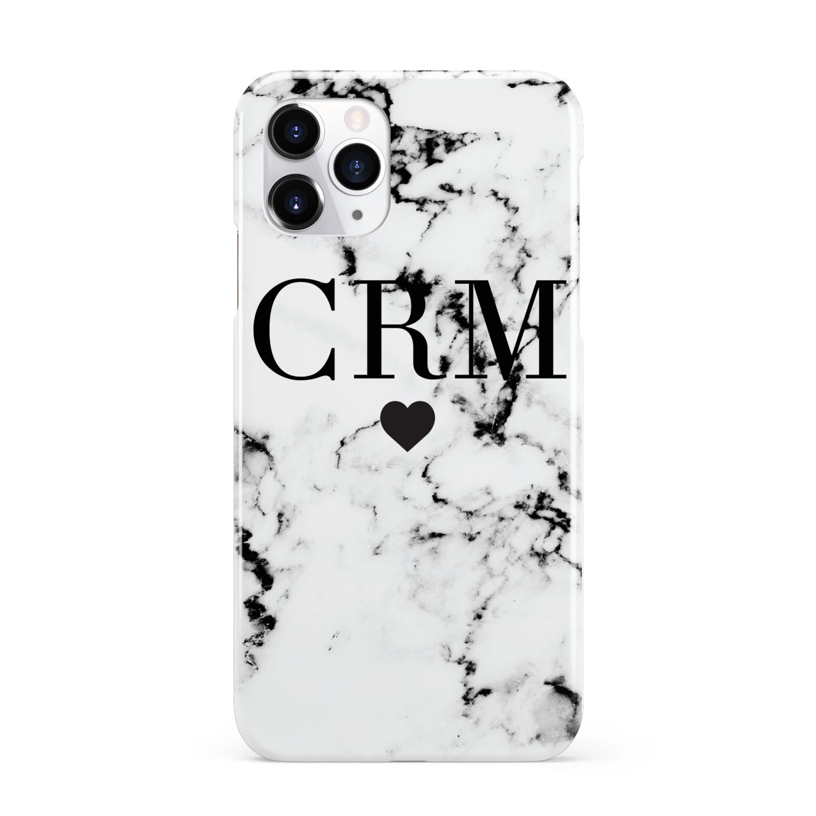 Marble Heart Personalised Initials iPhone 11 Pro 3D Snap Case