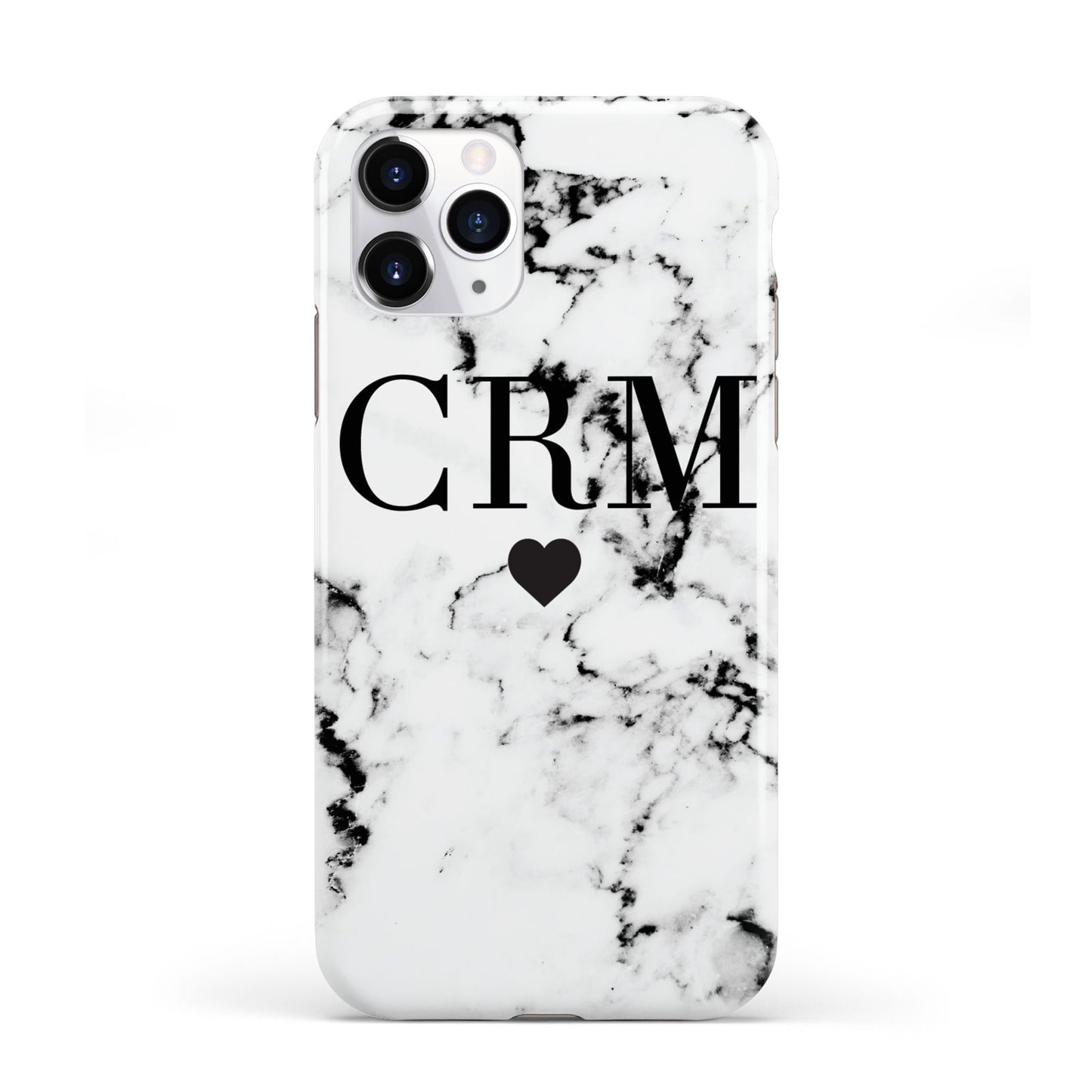 Marble Heart Personalised Initials iPhone 11 Pro 3D Tough Case