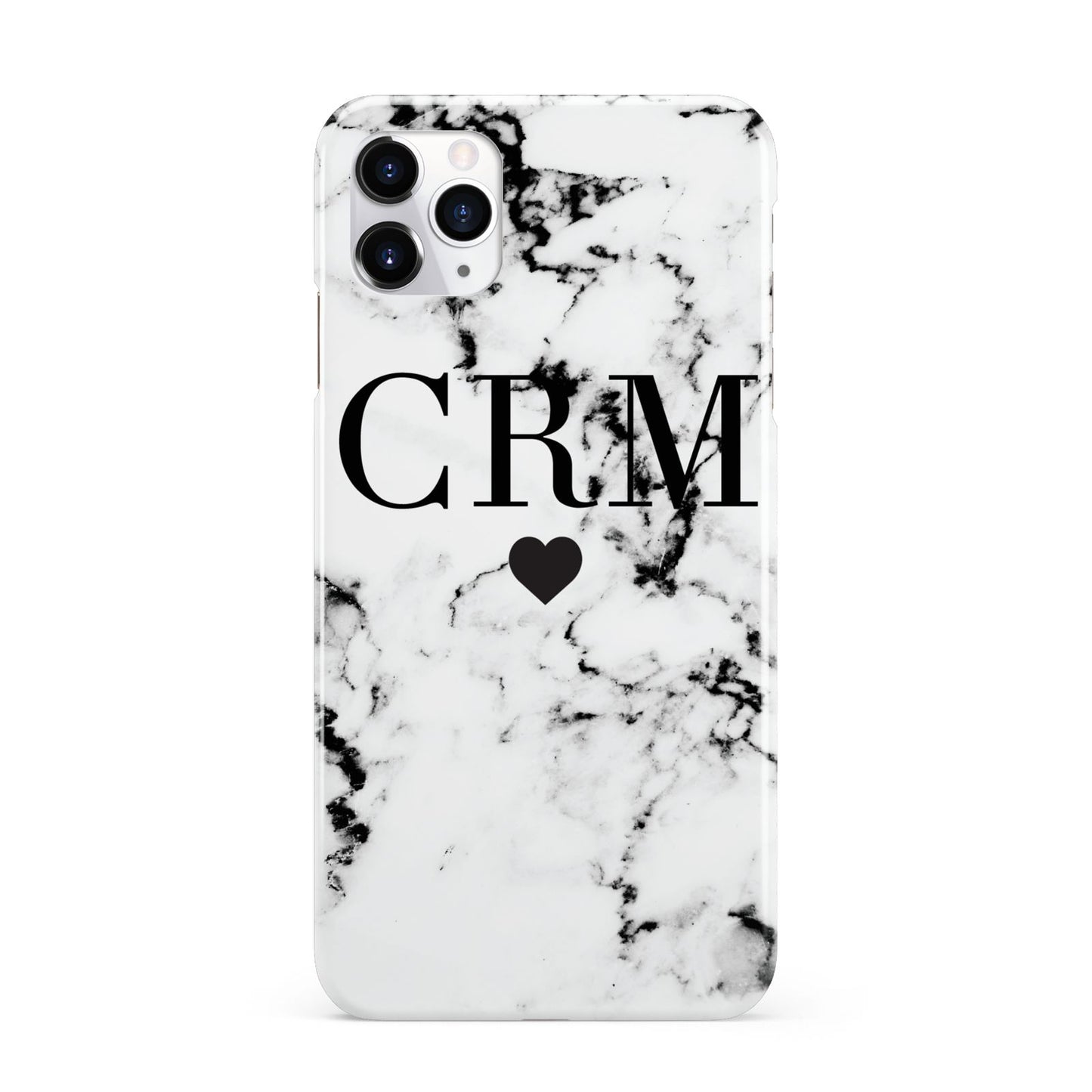 Marble Heart Personalised Initials iPhone 11 Pro Max 3D Snap Case