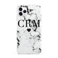 Marble Heart Personalised Initials iPhone 11 Pro Max 3D Tough Case
