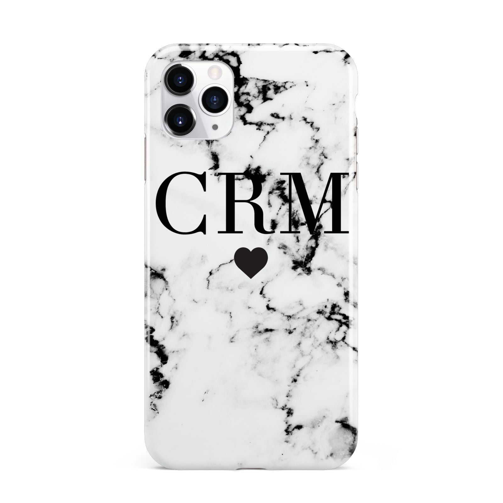 Marble Heart Personalised Initials iPhone 11 Pro Max 3D Tough Case