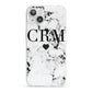Marble Heart Personalised Initials iPhone 13 Clear Bumper Case