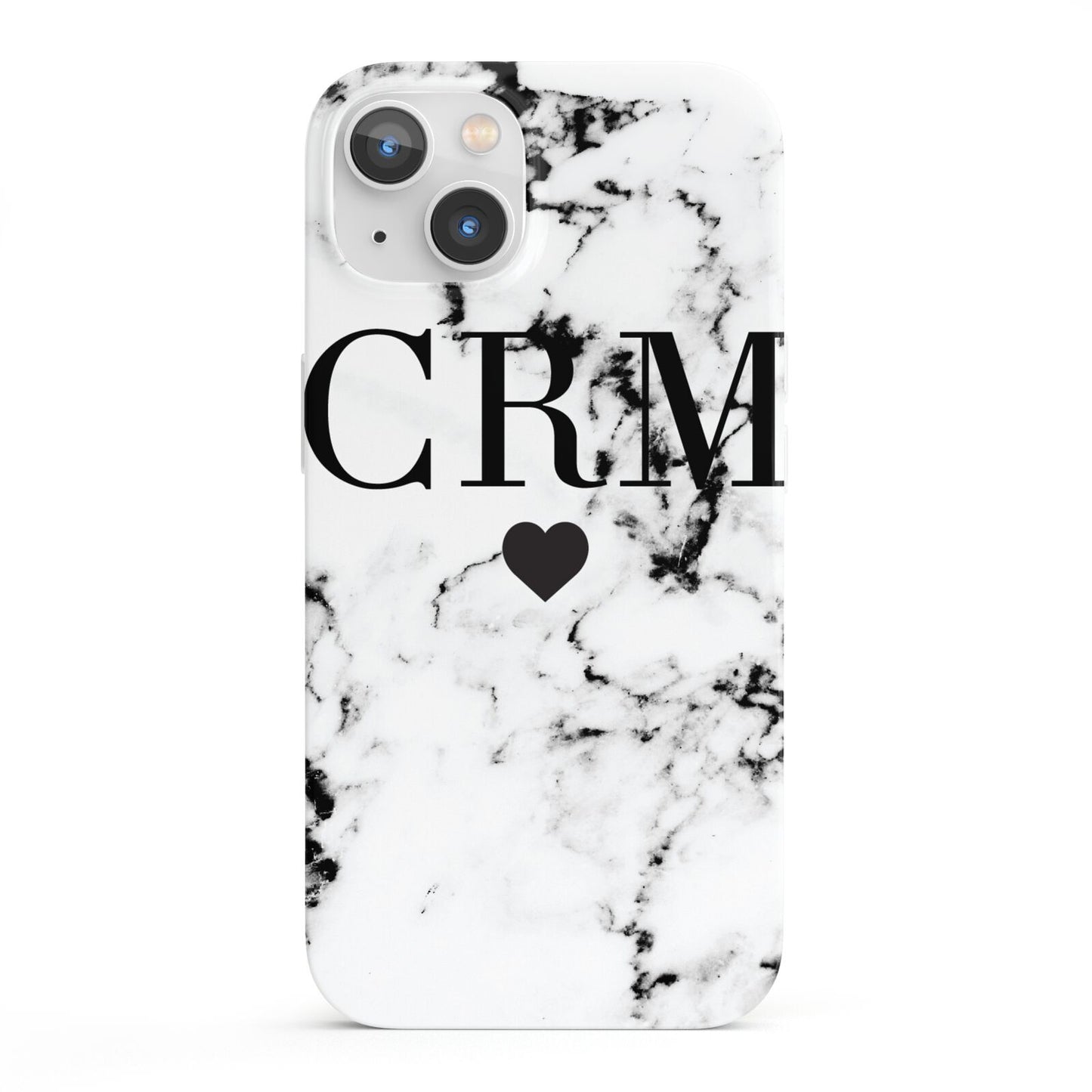 Marble Heart Personalised Initials iPhone 13 Full Wrap 3D Snap Case