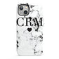 Marble Heart Personalised Initials iPhone 13 Full Wrap 3D Tough Case