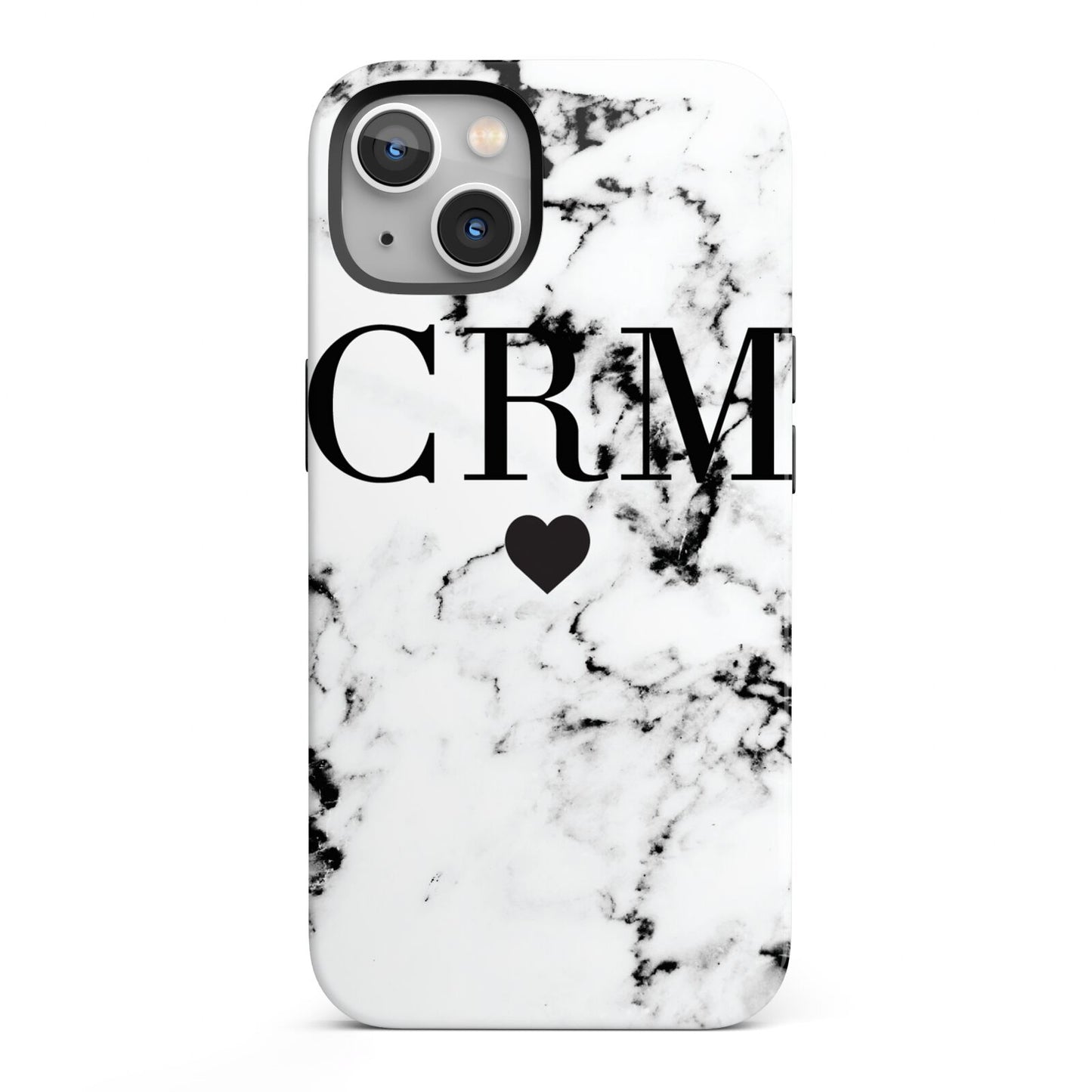 Marble Heart Personalised Initials iPhone 13 Full Wrap 3D Tough Case