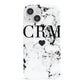Marble Heart Personalised Initials iPhone 13 Mini Full Wrap 3D Snap Case