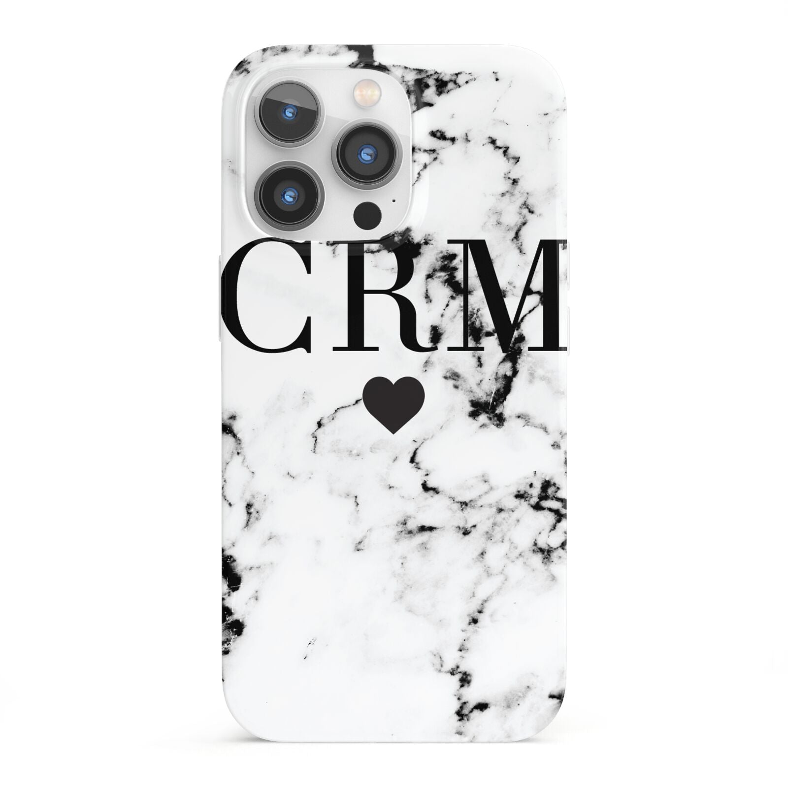 Marble Heart Personalised Initials iPhone 13 Pro Full Wrap 3D Snap Case