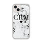 Marble Heart Personalised Initials iPhone 14 Plus Clear Tough Case Starlight