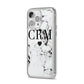Marble Heart Personalised Initials iPhone 14 Pro Max Clear Tough Case Silver Angled Image