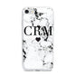 Marble Heart Personalised Initials iPhone 7 Bumper Case on Silver iPhone