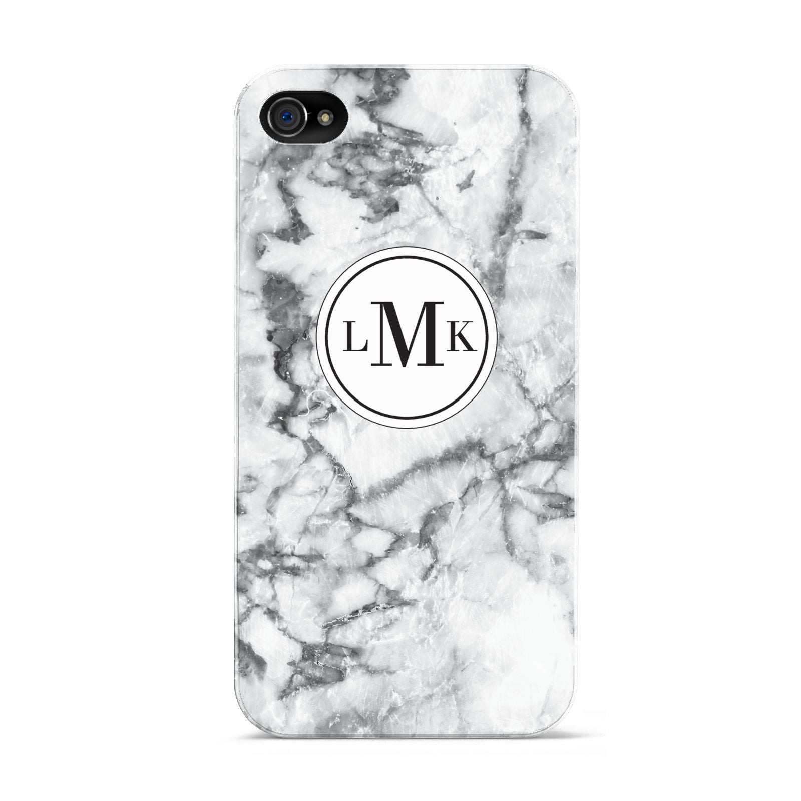 Marble Initials Circle Personalised Apple iPhone 4s Case